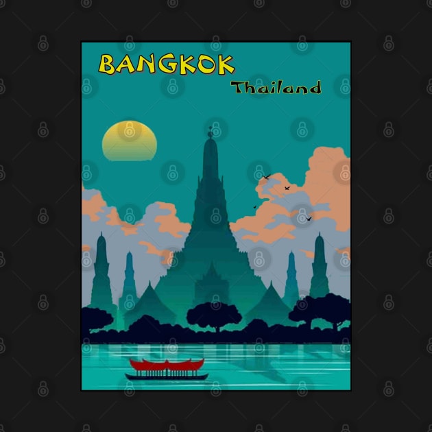 Bangkok Thailand Travel and Tourism Print of Angor Wat Temple by posterbobs