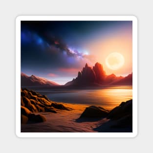 Hyperreal Sunrise Starscape Magnet