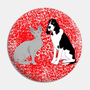 Cat and Dog Pin