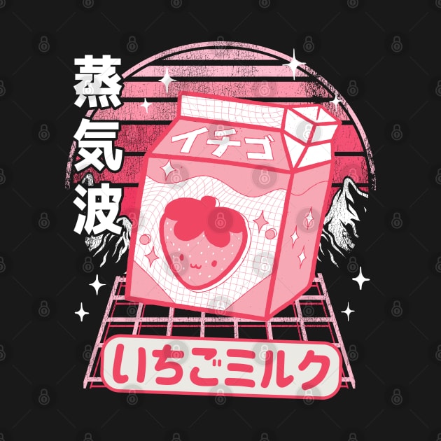 Otaku Pink Retro Japanese Kawaii Strawberry Milk by Kuehni