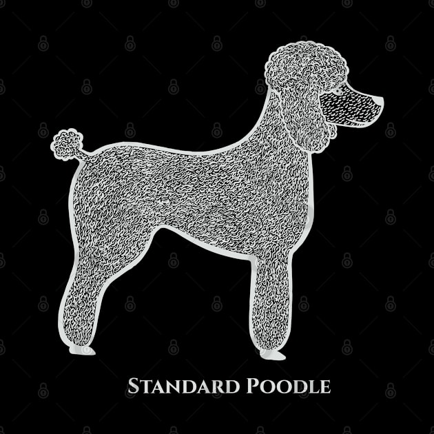 Poodle - hand drawn dog lovers design with text by Green Paladin