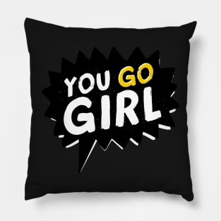 Yo Go Girl Feminist Cute Social Distancing FaceMask for Strong Women Feminism Pillow