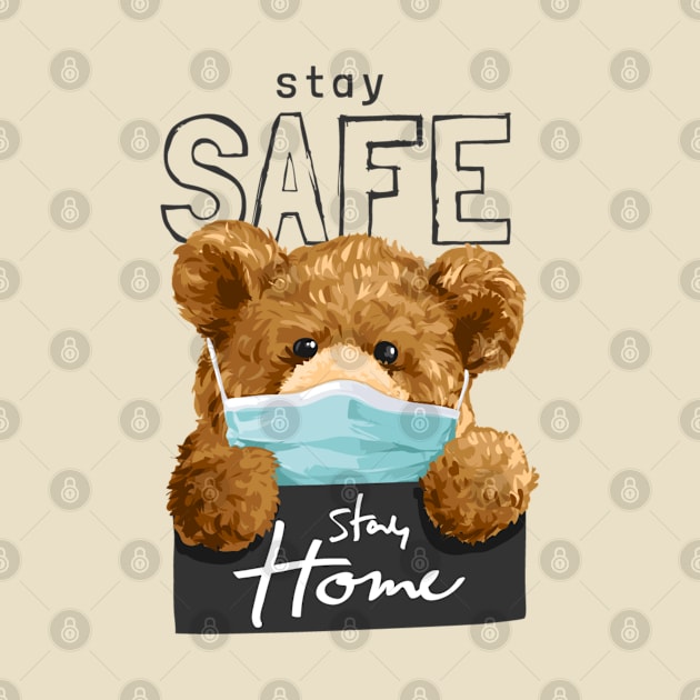 The bear design "Stay Home" by Art Cloth Studio