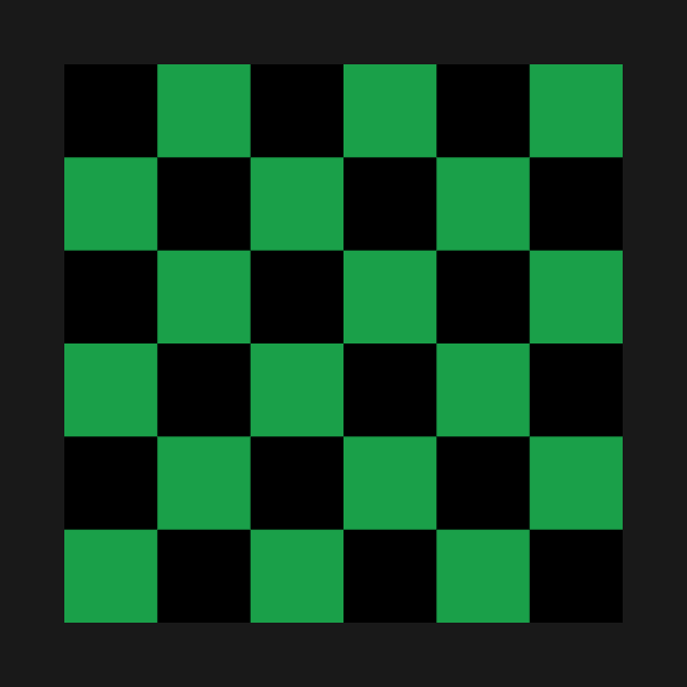 Black and green checkerboard print by bettyretro