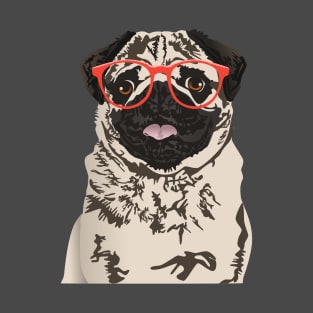 Hipster Pug T-Shirt T-Shirt