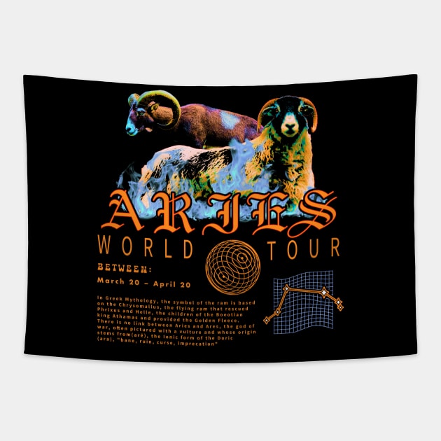 Aries Zodiac Tapestry by MikeElAngeloh