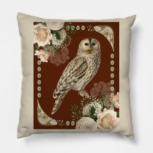 Barn Owl and Roses Mug,coffee mug,t-shirt,sticker,tote,bag,apparel,magnet,pin,hoodie,pillow Pillow