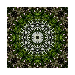 Mandala Kaleidoscope in Pink, Green, and White T-Shirt