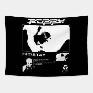 Poppy Sit Stay Art Tapestry