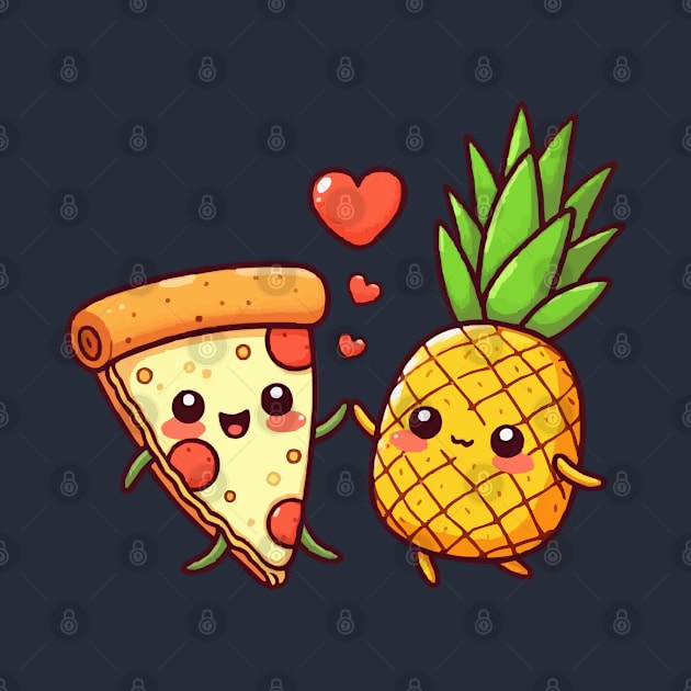 cute slice of pizza love pineapple by fikriamrullah