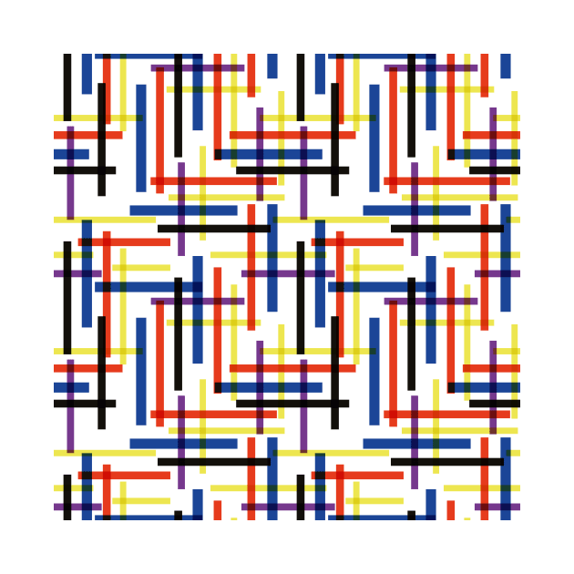 Criss Cross Stripes Baar Abstract Multicolor by Farissa