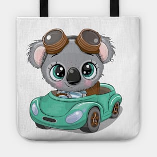 Cute Koala the driver of the green car Tote