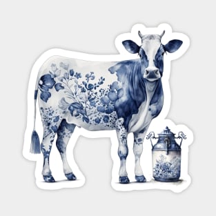 Delftware Cow and Milk Jar Magnet