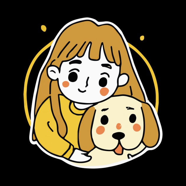 Girl with a Labrador Dog Lover Retriever by BetterManufaktur