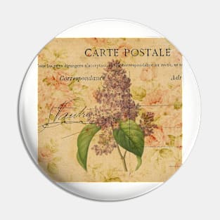 purple lilac vintage floral paris botanical art Pin