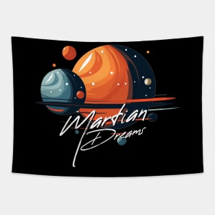 Martian Dreams, Celestial Astronomy Space Exploration Art Tapestry