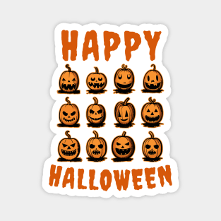 Happy Halloween - pumpkin faces Magnet