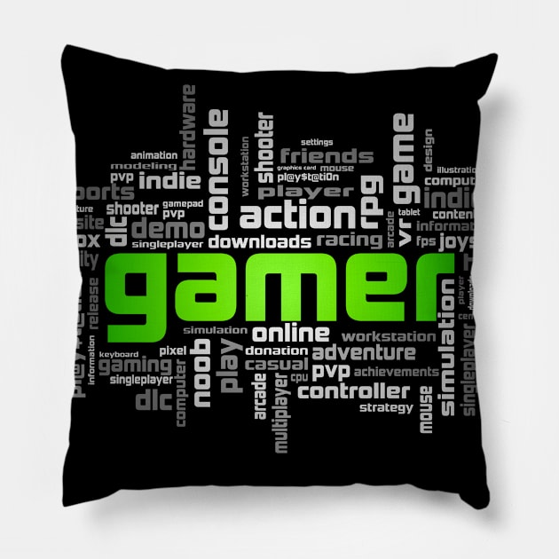 Gamer Theme XBVersion Pillow by Tarasevi4