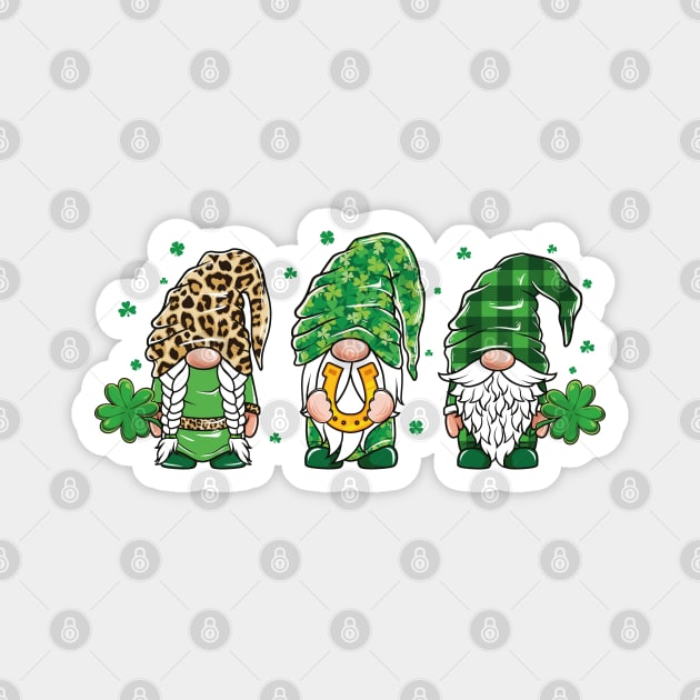 St Paddys Days Gnomes Leopard Plaid Magnet by Pennelli Studio