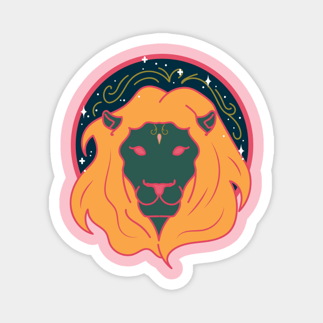 Leo Lion (Pink) Magnet by VenusAndMoon