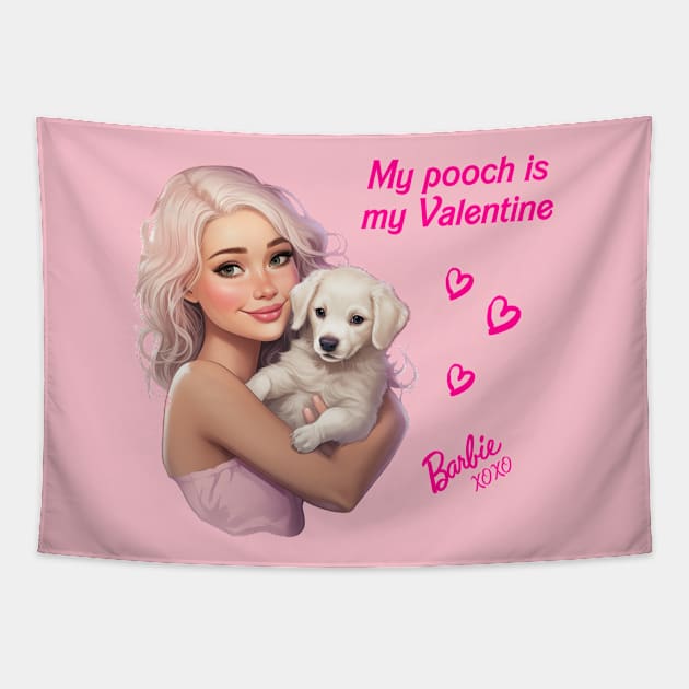 My pooch is my Valentine Tapestry by Violet77 Studio