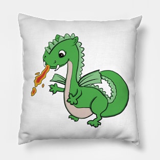 little green dragon Pillow