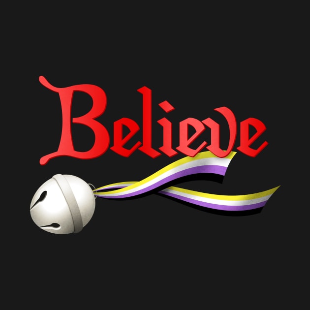 Believe Nonbinary Pride Jingle Bell by wheedesign