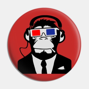 Urban Electro 3D Designs: Ape 3D Monkey Monkey Electro Club Headphones Headphone Motif Pin