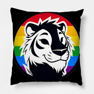 LGBTQ Pride Tiger Anthro Furry Rainbow Logo Pillow