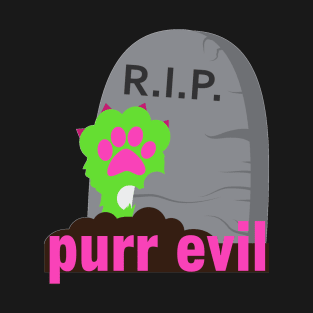 Purr Evil Zombie Cat T-Shirt