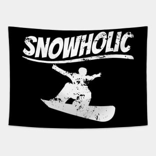 Snowboard Snowholic Winter Mountains Snow Gift Tapestry