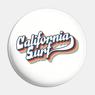 Retro California Surf typography Pin