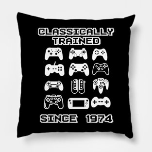 1974 Old School Video Game Theme Birthday Gift Men Women Pillow