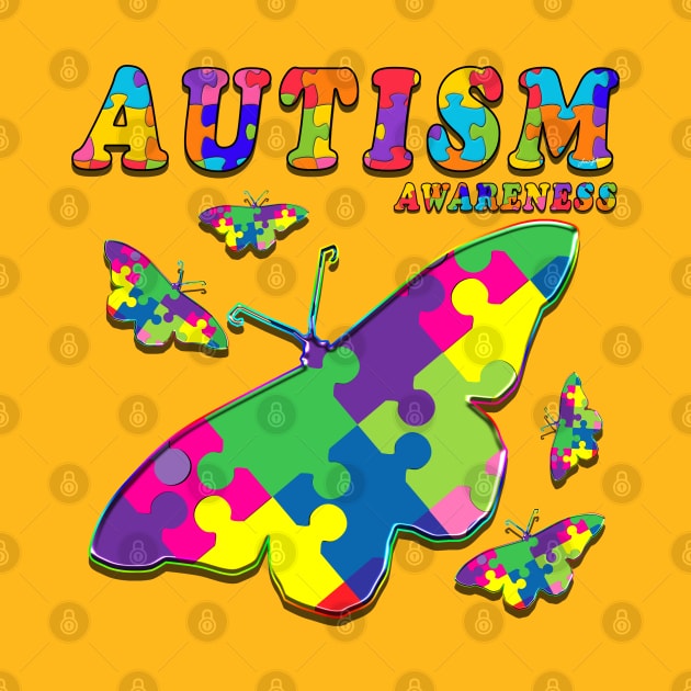 Autism Awareness Butter Flies by Ratherkool