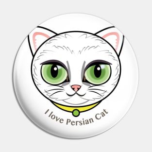 I Love Cat Cat Pin