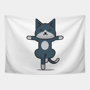 cat yoga position Tapestry