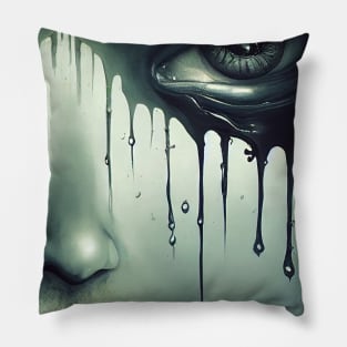 Woman with black eyemask Pillow