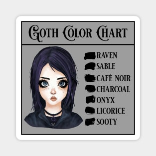 Goth Color Chart Magnet