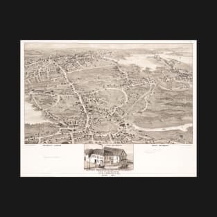 Vintage Pictorial Map of Weymouth MA (1880) T-Shirt