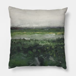 Landscape with Wheelbarrow by Vincent van Gogh Pillow