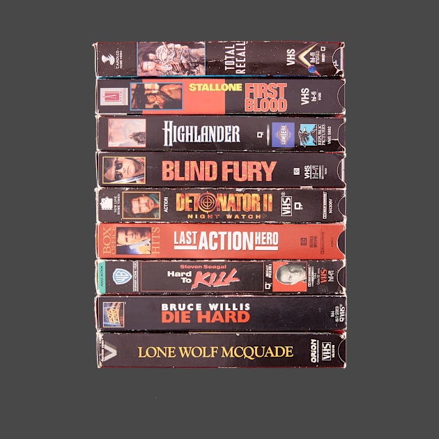 Ultimate Action VHS Movies T-Shirt by Ultimate Action Movie Club