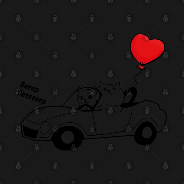 Funny Cat Quote, Cat Driving A Car, Cool Cat Valentines Day by Estrytee