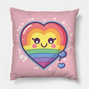 Pride Rainbow Kawaii Heart Pillow