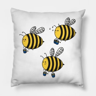 Happy bees with honey Pillow