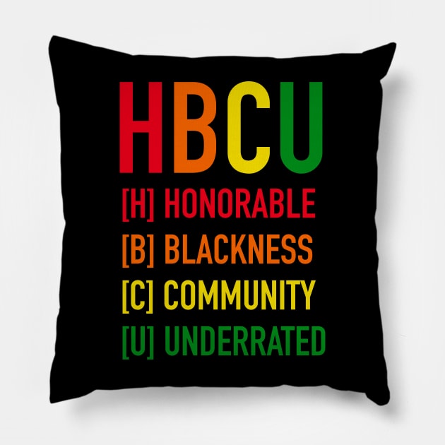 HBCU Acronym | Blackness Pride Pillow by blackartmattersshop