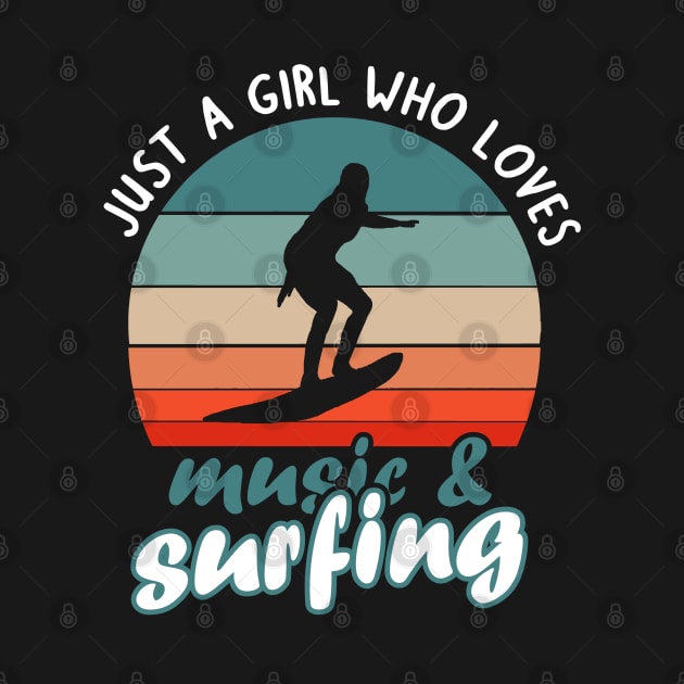 Music and surfing surfboard women girls hobby by FindYourFavouriteDesign