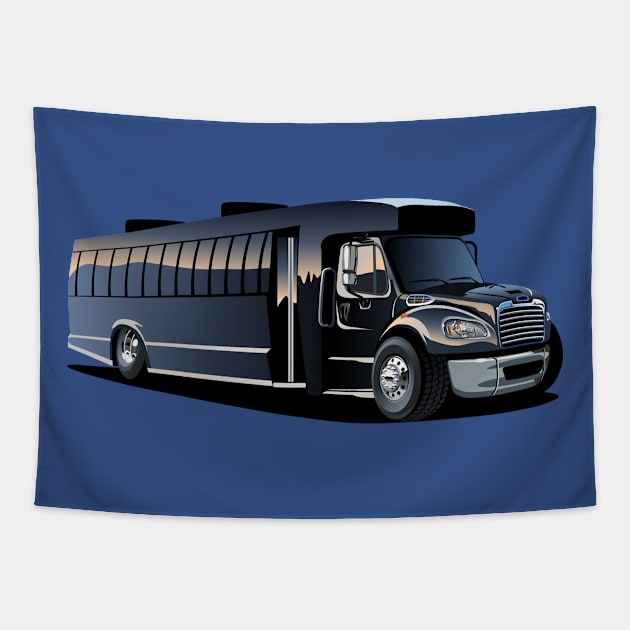 Cartoon bus Tapestry by Mechanik