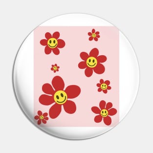 pattern flower emoji happy red pink yellow Pin