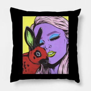 Girl With Rabbit Pillow