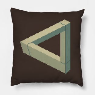 Pixel Art Penrose Triangle Pillow